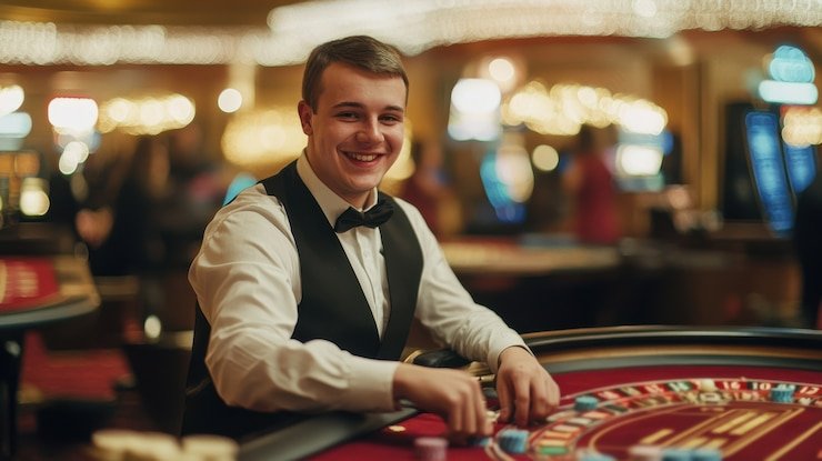 Meja taruhan American Roulette dengan opsi dalam dan luar di aia88bet
